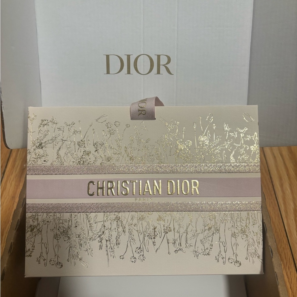 Christian Dior Gift bag with Gold Accents/ pink ribbon, Valentine’s Day edition